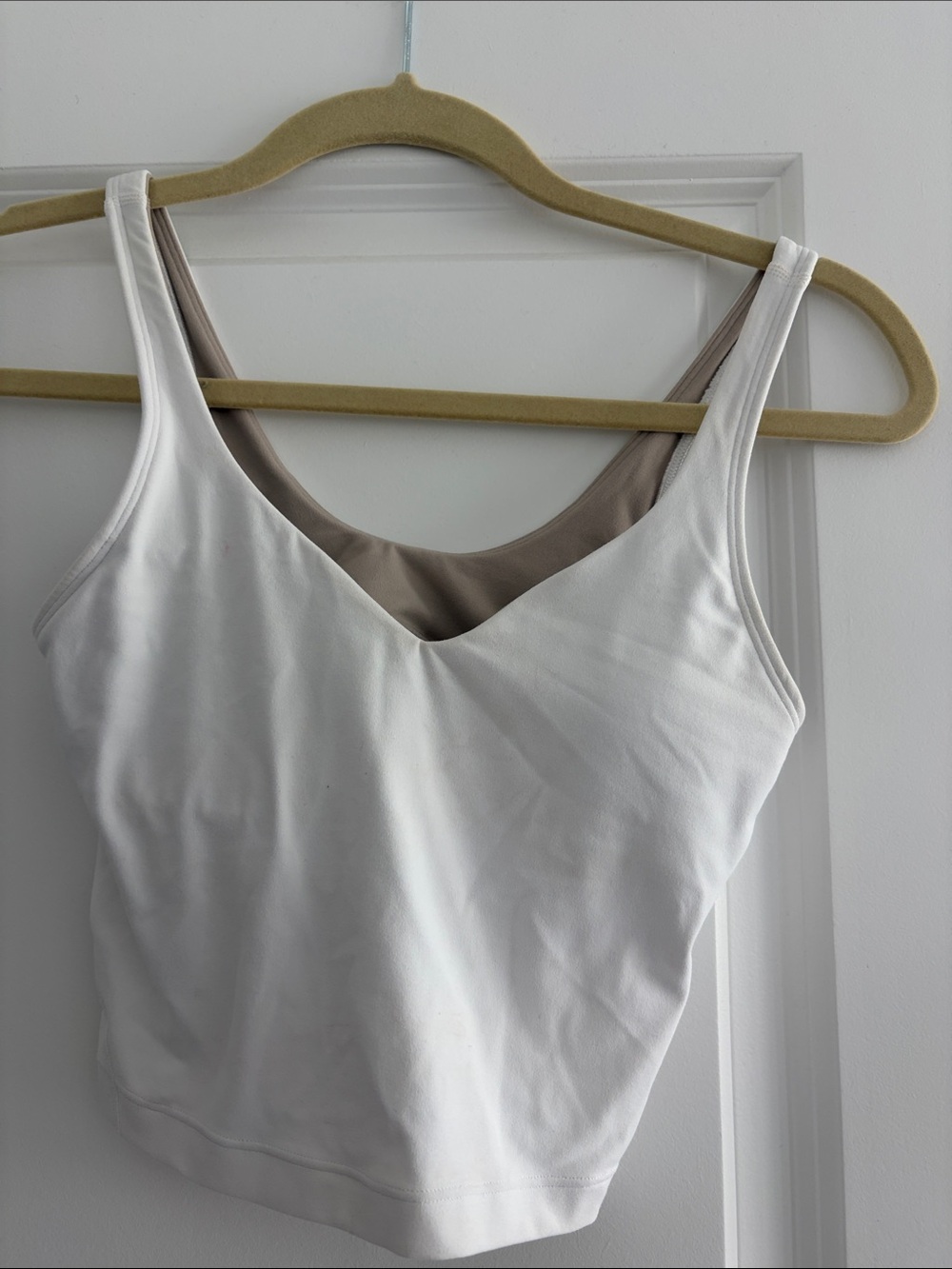 lululemon athletica Reversible White and Taupe Crop Tank